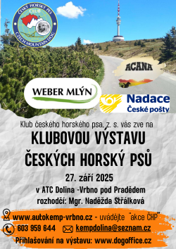 Klubová výstava 2025 s víkendovým setkáním ČHP